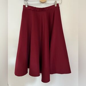Women’s Burgundy Midi Skater Skirt